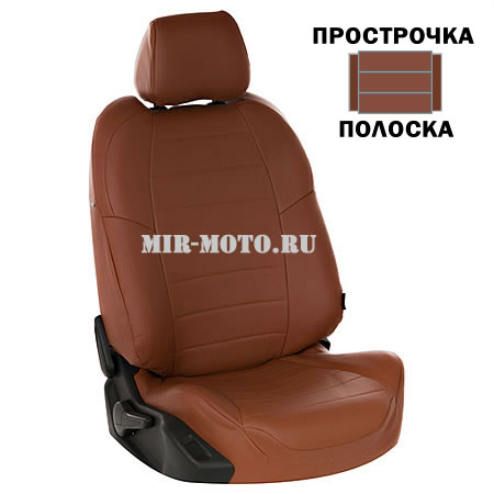 Чехлы на автомобильные сиденья из Экокожи, экокожа цвет коричневый с коричневым